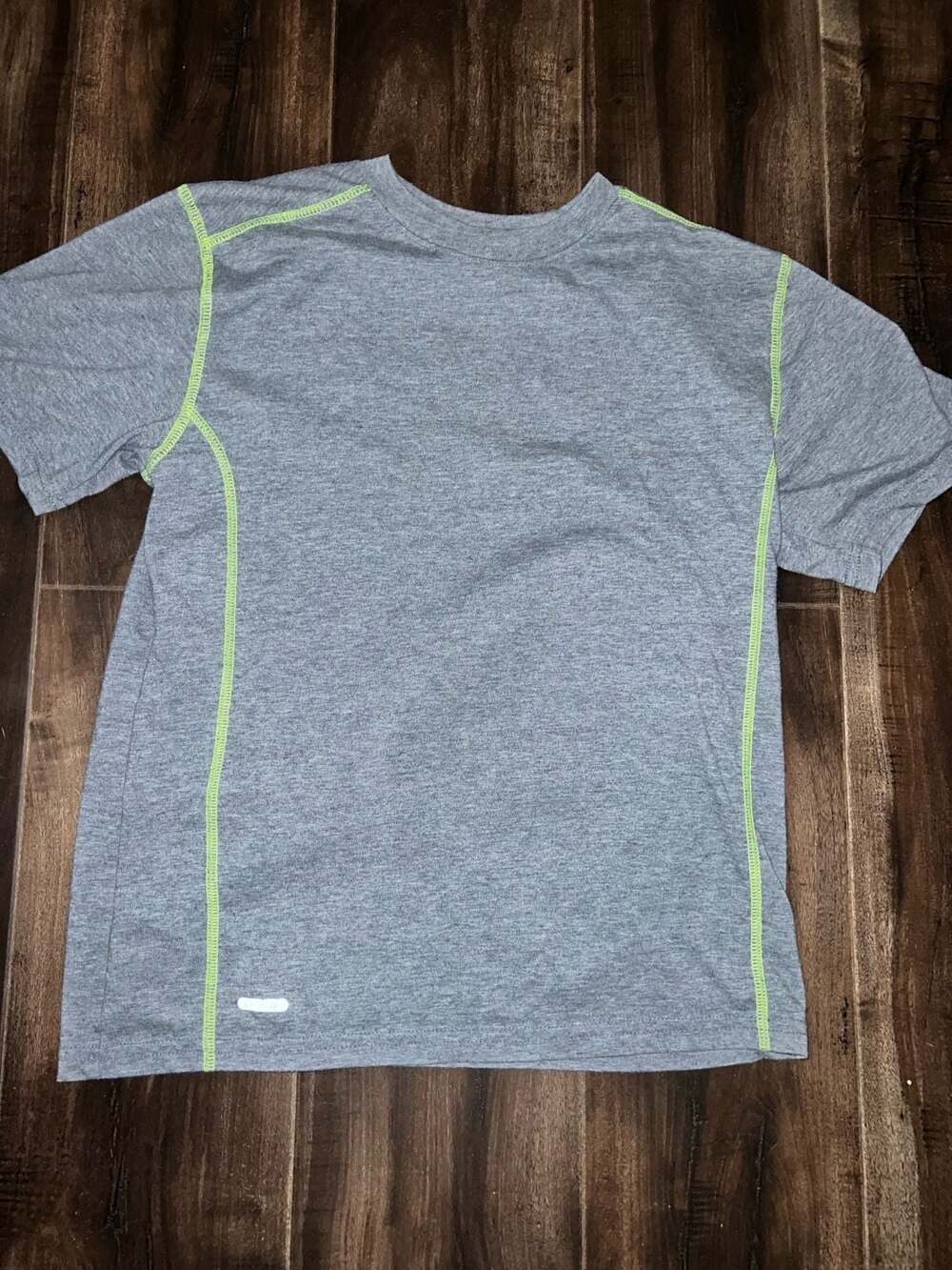 Starter Athletic T-Shirt Size XL 14-16 Gray Lime Stitching